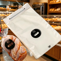 Bolsas de pan con asa de alambre, impresas en huecograbado, termosellables, duraderas, de LDPE de grado alimenticio, con fuelle inferior para envasado de panadería y sándwiches