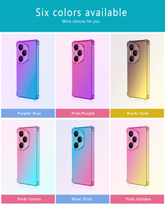 4 copertura ad angolo per Honor X6C Smart Clear antiurto morbido Tpu <span class=keywords><strong>arcobaleno</strong></span> gradiente colore doppio graduale <span class=keywords><strong>con</strong></span> Airbag custodia del telefono - Product Image 2