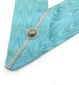 Delantal masónico internacional para maestro Mason, delantal de oficial de piel de cordero con cuello de bolsillo y guantes, venta al por mayor - Product Image 5