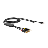 Cable Convertidor de Tipo C a RCA con Función de Carga y Duplicación, Resolución 480P, Revestimiento de PVC, para Monitor, Proyector, Altavoz, Micrófono, 1.8m