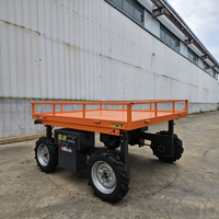 Chariot à plateforme électrique tout-terrain 4 roues 500 kg 1000 W pour la récolte en verger, largeur réglable, chariot agricole