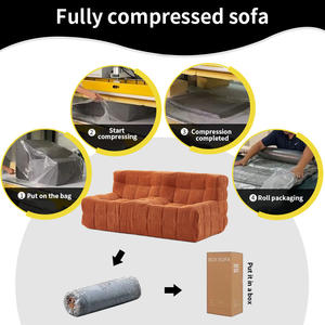 لفة فراغ ضغط الرجعية الهراء كسول كوردوروي الإسفنج الكامل غرفة المعيشة أريكة مزدوجة النسيج - Product Image 5