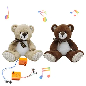 定制软填充会说话动物玩具可爱重复会说话泰迪熊高品质唱歌熊个性化