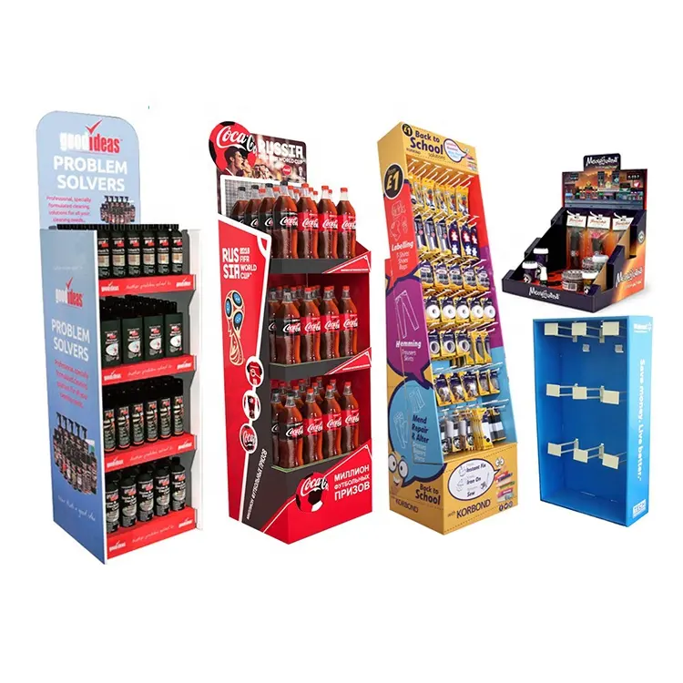 Aangepaste Winkel Opknoping Display Rekken Snack Food Pvc Pop-Up Vloer Papier Retail Kartonnen Display Stand Met Pin Haak