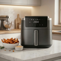 Nouvelle friteuse à air numérique 9L multifonctionnelle sans huile, four à air chaud avec 8 préréglages, arrêt automatique et protection contre la surchauffe pour usage domestique et commercial
