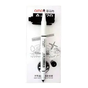Wholesale Office Supplies 3 Colors Water-Based Small Double Headed Marker Black Mark Pens for Painting Art