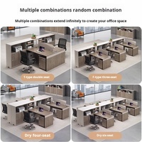 Juego de escritorio y silla de oficina financiera simple y moderna, diseño contemporáneo, computadora de estación de trabajo para personal de 4/6 personas