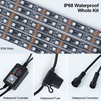 Kit Néon Personnalisable Premium IP68 Étanche RGBIC LED Sous Caisse de Voiture, 6 Pièces, Lumière Séquentielle Dynamique pour Autos