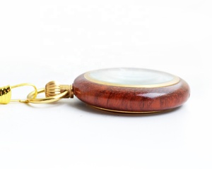 هيكل عظمي بقرص رقمي عربي من خشب الصندل الأحمر والنحاس الأصفر الذهبي من لونين دون غطاء للرجال ميكانيكي - Product Image 6