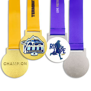 Médailles de médaille de course virtuelle de compétition de patinage de danse en émail doux rose personnalisé pour le sport - Product Image 1