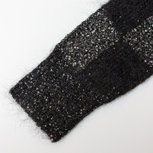 Maglieria personalizzata di marca personalizzata elegante lussuoso scollo a V scintillante Cardigan nero lavorato a <span class=keywords><strong>maglia</strong></span> scozzese maglione donna - Product Image 6
