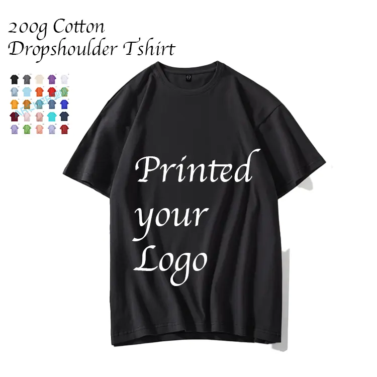 200g cotton 5XL t-shirt uomo oversized men tshirt blank cotton unisex tshirt custom logo women t shirt embroidery men t shirt