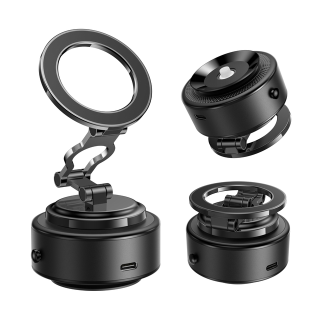 TELESIN Phone Mount USB Charging Built-in Micro-electric Vacuum Pump 360° Rotation Mobile Phone Magnetic Suction Cup Holder