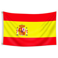 Bannières et affiches en polyester de haute qualité sur mesure, imprimées numériquement, écologiques, 3*5 pieds, drapeau espagnol, drapeaux de tous les pays