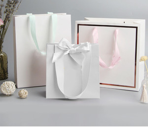<strong>White</strong> <strong>Small</strong> Paper <strong>Bags</strong> for Dresses Classic Style with Custom Logo Custom Craft Paper <strong>Bags</strong> - Product Image 2