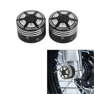 Kit di coperture per bulloni dell'asse anteriore nero XF2906170-01-B per <span class=keywords><strong>Harley</strong></span> Touring Softail XL <span class=keywords><strong>VRSC</strong></span> - Product Image 2