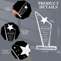 Trophée personnalisé en acrylique multi-styles (1 pièce) avec support, plaque de reconnaissance pour employés, cadeau de remerciement pour départ à la retraite
