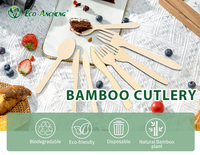 Ensemble de couverts en bambou durable, vaisselle biodégradable jetable pour la restauration commerciale