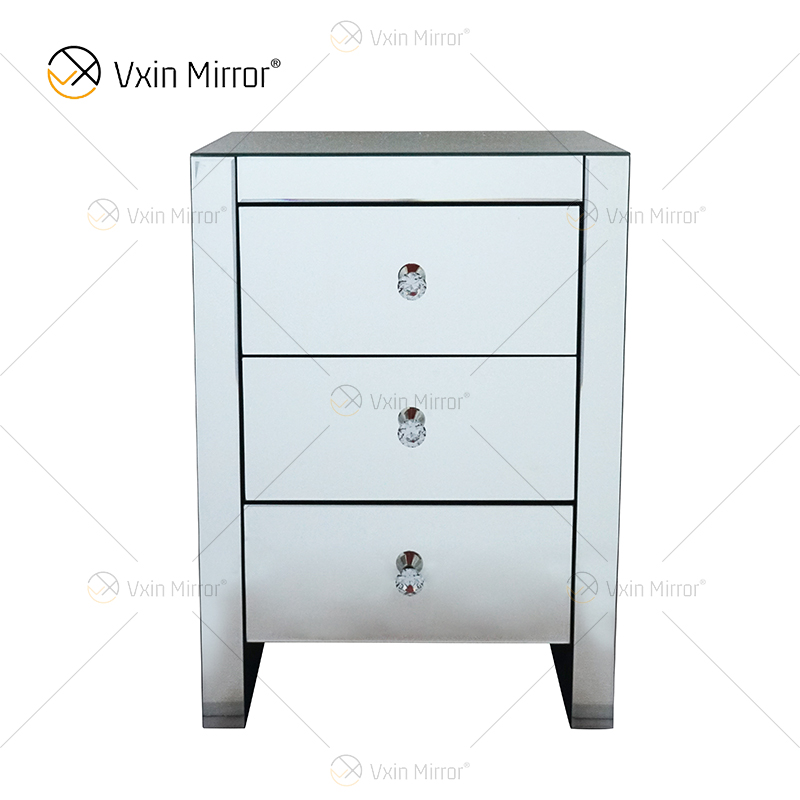 Горячая Распродажа, элегантные vxin WXF-031-1 прикроватного столика с туалетный столик с 3 ящиками современные Серебристые зеркальные тумбочка зеркальный прикроватный столик