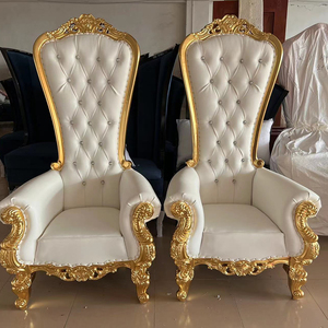 Sillas de Banquete de Lujo para Bodas, Color Dorado y Blanco, Estilo Princesa Real, Sofá, Muebles Comerciales para Bodas, Fiestas y Eventos - Product Image 1