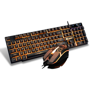 Kit de jeu filaire USB Limei GTX300 avec clavier et souris rétroéclairés, clavier numérique coloré - Product Image 1