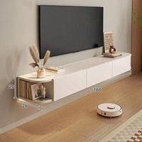 Support de console TV flottant blanc moderne armoire murale en bois personnalisable nouveau design à la mode pour le salon
