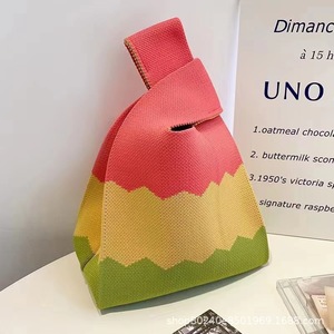 Borsa Tote Mini Lavorata a Maglia Artigianale in Tela da <span class=keywords><strong>Donna</strong></span>, Colori Caramella, con Tracolla e Cinturino da Polso - Offerta Speciale - Product Image 5