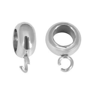 <span class=keywords><strong>Perles</strong></span> d'espacement en acier inoxydable de haute qualité pour la fabrication de pendentifs DIY, plaquées or, diamètre 8 mm, grand trou, avec cercle ouvert - Product Image 2