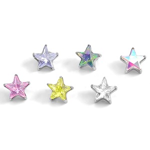 Star Zircon Lip <b>Stud</b> Earring <b>Titanium</b> Alloy Five Pointed Shape Prong Setting For Ear Bone Piercing Jewelry Gift - Product Image 5