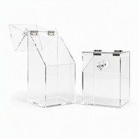 Boîte de rangement de bureau en acrylique transparent sur mesure, type coquille, pour cosmétiques et anti-poussière – Fabricant