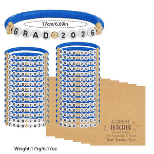 Graduation <b>Beaded</b> <b>Bracelet</b> Set 30 Pieces Grad 2026 Letter Beads Gift For Teacher Student Jewelry Unisex - Product Image 4