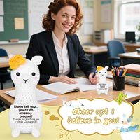 Jouets en peluche au crochet en laine faits main style dessin animé avec carte de message, poupée animale tricotée, cadeau pour maman, sœur, amie, professeur