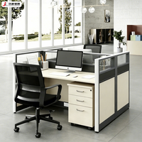 JIUSHUN Mobilier de bureau commercial de luxe, Poste de travail informatique avec cloison pour employés