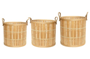 Hot Sale Eco-Friendly Rustic Bamboo Rattan <b>Storage</b> <b>Basket</b> Natural Handmade Multifunction Organizer for Home Decoration Neatening - Product Image 3