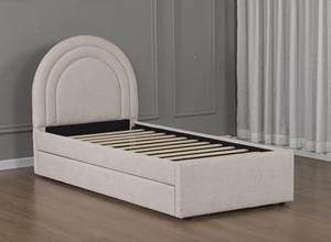 <span class=keywords><strong>Lit</strong></span> simple moderne Willsoon en tissu beige avec tête <span class=keywords><strong>de</strong></span> <span class=keywords><strong>lit</strong></span> multi-arche, <span class=keywords><strong>lit</strong></span> d'appoint rembourré, <span class=keywords><strong>lit</strong></span> <span class=keywords><strong>de</strong></span> jour convertible, capitonné minimaliste - Product Image 3