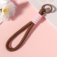 Llavero de cordón al por mayor, cordón abrible y colorido para teléfono móvil, llaves, mochila, cuchillo, correa de paracord con anillo para dedo, llavero