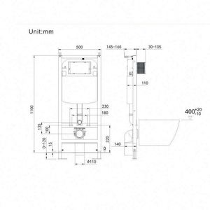 Hiện đại dual-tuôn ra giấu nhựa Phễu thoát nước tường treo Hidden tuôn ra bể nước cho phòng tắm nhà vệ sinh đỏ bừng - Product Image 3