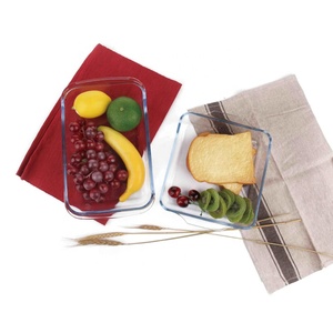 Bộ 3 Món Đĩa Thủy Tinh Đĩa Nướng Bằng Thủy Tinh Borosilicate Hình Chữ Nhật Có Thể Xếp Chồng An Toàn Cho Lò Nướng Bát Nướng Bánh Borosilicate - Product Image 1