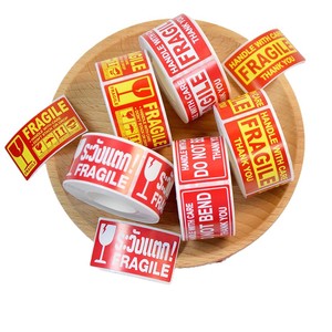 Etiquetas de advertencia de frágil de Cuomo, 45x25mm, sin revestimiento, papel esmaltado, pegatinas autoadhesivas para embalaje logístico - Product Image 2