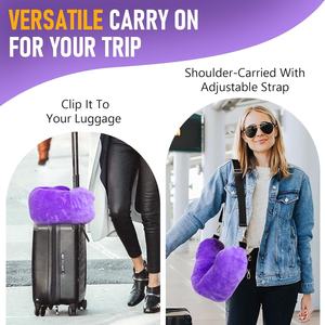 وسادة رقبة محمولة على شكل حرف U مع حقيبة سفر تخزين منسوجة منخفضة التكلفة أساسية لأجزاء الجسم وأمتعة ملابس شركات الطيران - Product Image 4