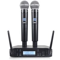 Casque professionnel Uhf double 2 canaux micro portable système de Microphone sans fil longue portée pour l'enregistrement en direct ktv