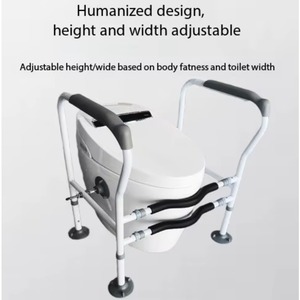 Portable Commode Toilet - Elderly-Friendly Design with Adjustable Height - Product Image 3