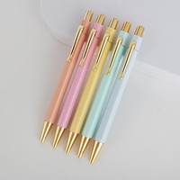 Lot de 5 stylos à bille dorés de 1.0mm avec logo personnalisé multicolore pour le bureau et l'école Stylo coloré pour les étudiants