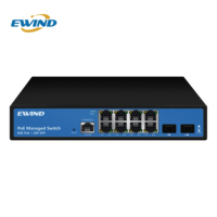 Switch de Fibra Óptica POE Administrado L2+ Gigabit, Switch POE Industrial Inteligente Integrado L2 para CCTV
