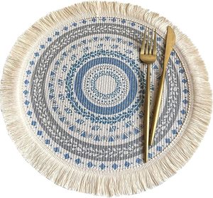Nuovo Design unico fattoria intrecciato natura juta frange da tavolo stile europeo tovagliette di <span class=keywords><strong>pizzo</strong></span> in plastica per tavolo da pranzo - Product Image 1