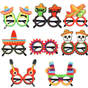 Gafas Divertidas con Marco de Calavera y Cactus para Fiesta del Día de la Independencia Mexicana 2026, Gafas Brillantes para el Día de Muertos, Accesorios para Fotos - Product Image 1