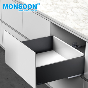 Màu Xám thép không gỉ sắt ngăn kéo trượt nhà bếp Kim Loại tủ mềm đóng Ngăn kéo trượt hướng <span class=keywords><strong>d</strong></span>ẫn hộp kim loại Ngăn kéo trượt cho bảng - Product Image 6