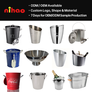 NIHAO Seau à glace grande capacité en acier inoxydable, finition <span class=keywords><strong>miroir</strong></span>, refroidissement longue durée pour champagne, bière, hôtels, usage commercial, personnalisable - Product Image 4