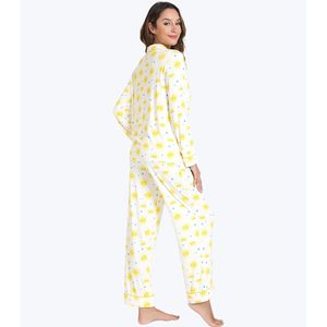 Conjunto de pijama de viscosa de bambú personalizado para mujer, ropa de dormir suave con botones y bolsillos, ropa de estar de manga larga, tallas S a XXL - Product Image 5