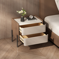 Table de chevet réglable en bois massif haut de gamme, style luxe léger, 2 tiroirs, mobilier moderne pour chambre à coucher, bureau à domicile, appartement, hôtel